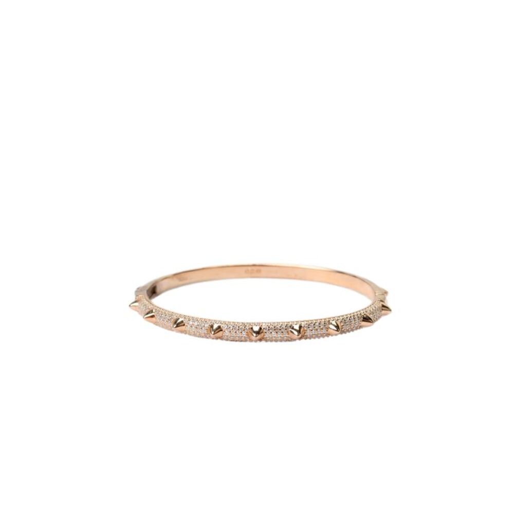 APM Monaco Womens R-Gold Plated 925 Silver Cubic Zirconia Hérisson Spike Bangle